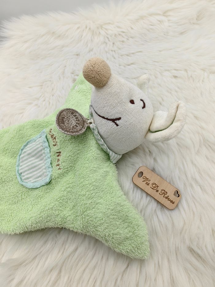 Doudou marionnette Souris Blanc vert Baby Nat - photo numéro 6