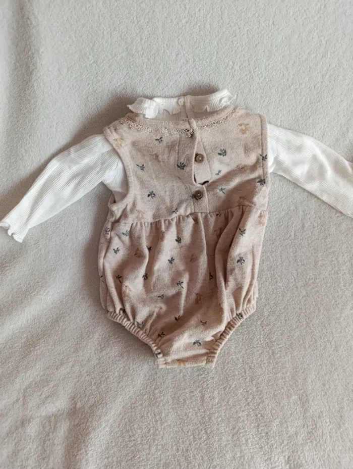 Ensemble tee-shirt manches longues et grenouillère Kiabi 3 mois - photo numéro 3