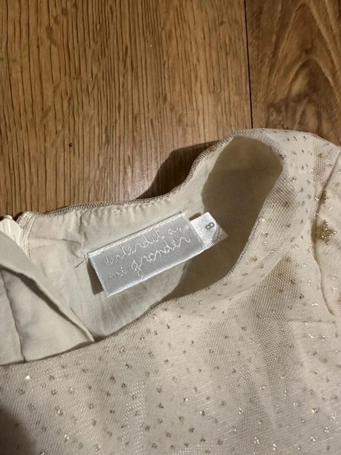 Robe petite fille interdit de me gronder 8 ans or paillettes - photo numéro 4