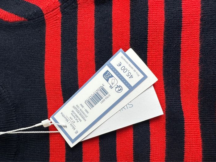 Pull Jacadi bleu et rouge taille 6 mois - photo numéro 4