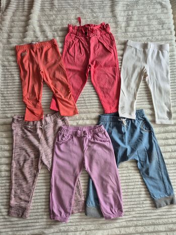 6 pantalons/joggings/leggings fille 18 mois