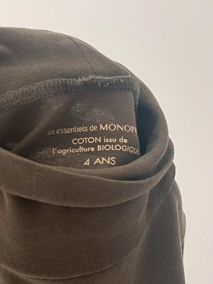 Sous pull col roulé en coton bio Monoprix kids taille 4 ans couleur kaki - photo numéro 4