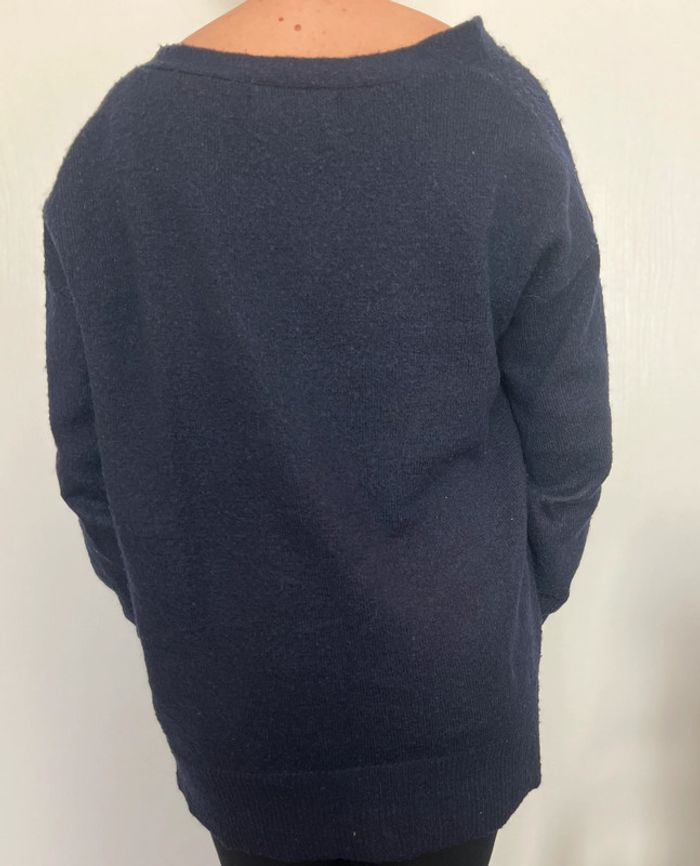 Pull bleu marine avec dentelle – Taille L - photo numéro 2