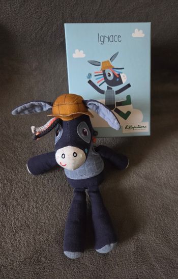 Peluche âne Ignace avec sa boite - Lilliputiens 