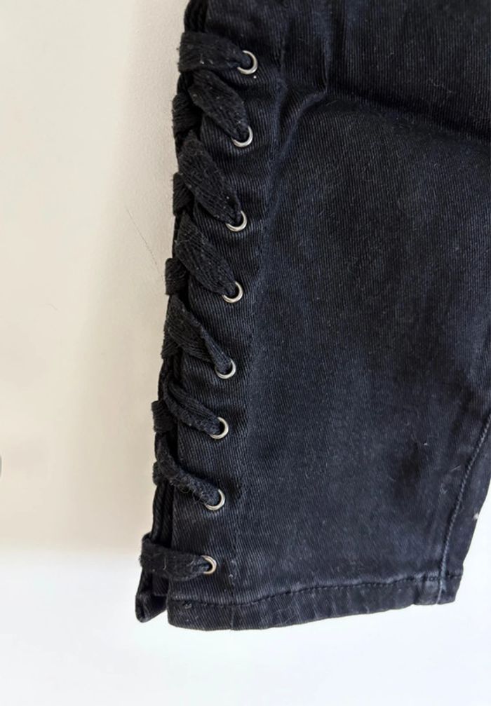 Jeans slim noir à lacets 40 - photo numéro 2