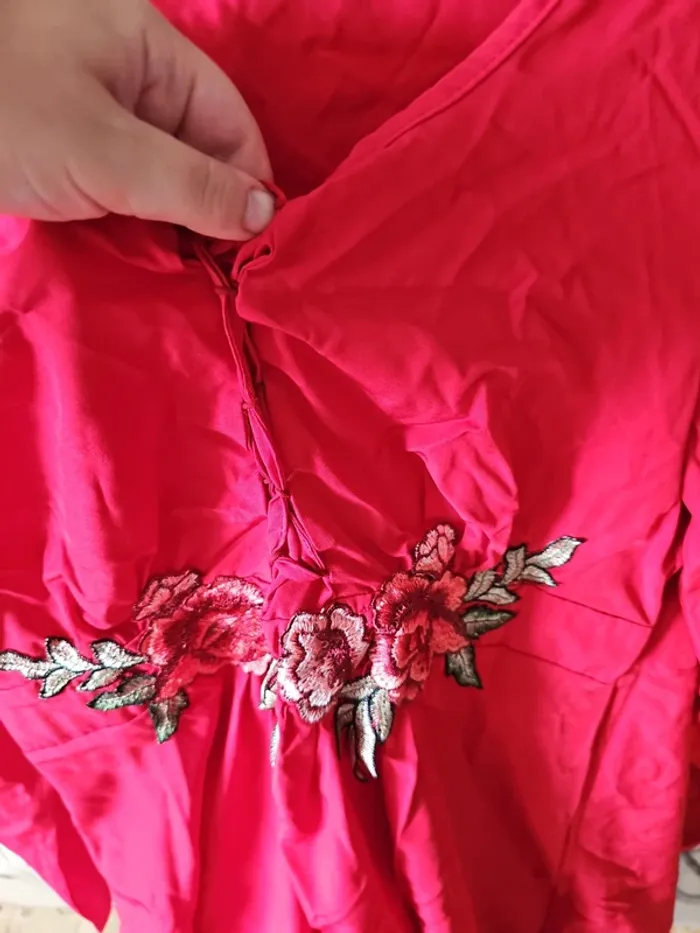 Blouse manche longue rouge t46 américaine - photo numéro 3