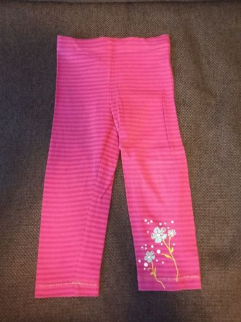 Legging rayé rose fleurs orchestra