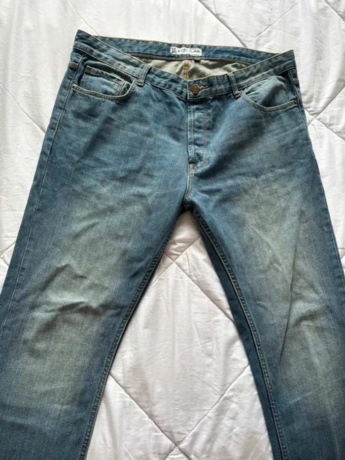 Jean homme Kiabi regular – taille 2XL 50– bleu délavé – coupe droite straight - photo numéro 4