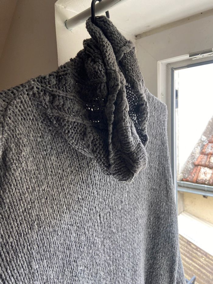 Gros pull col roulé gris - photo numéro 4