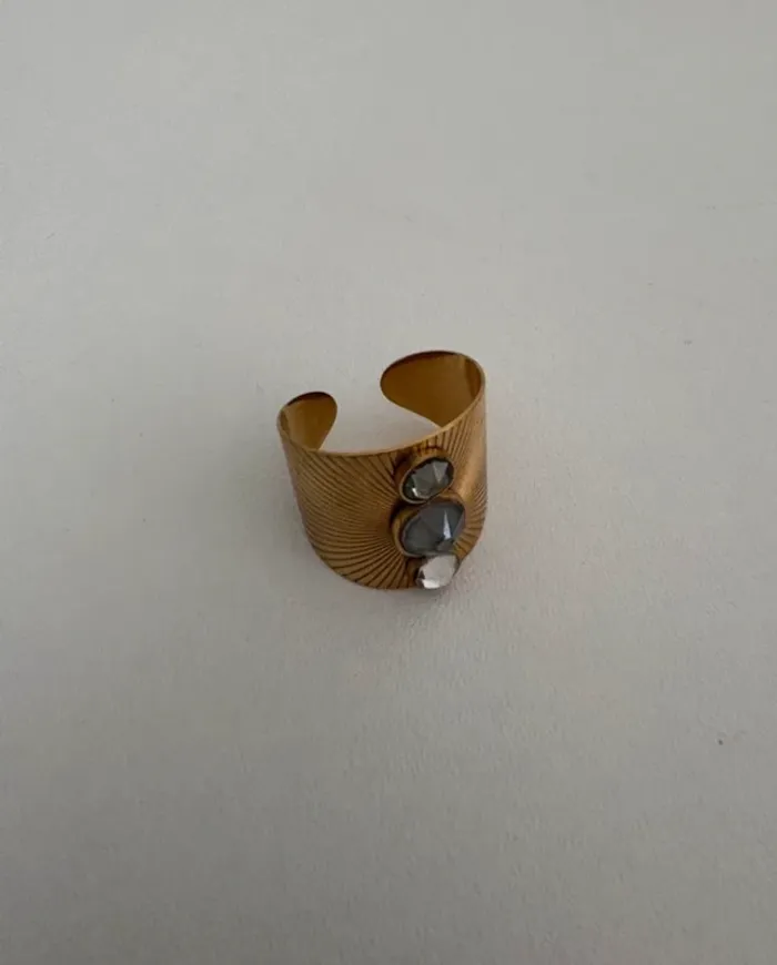 Bague Bohm dorée avec strass - photo numéro 2