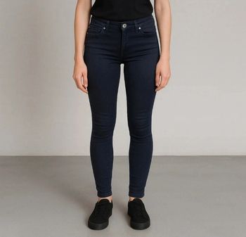Jean skinny taille basse bleu marine femme Bershka taille S/36