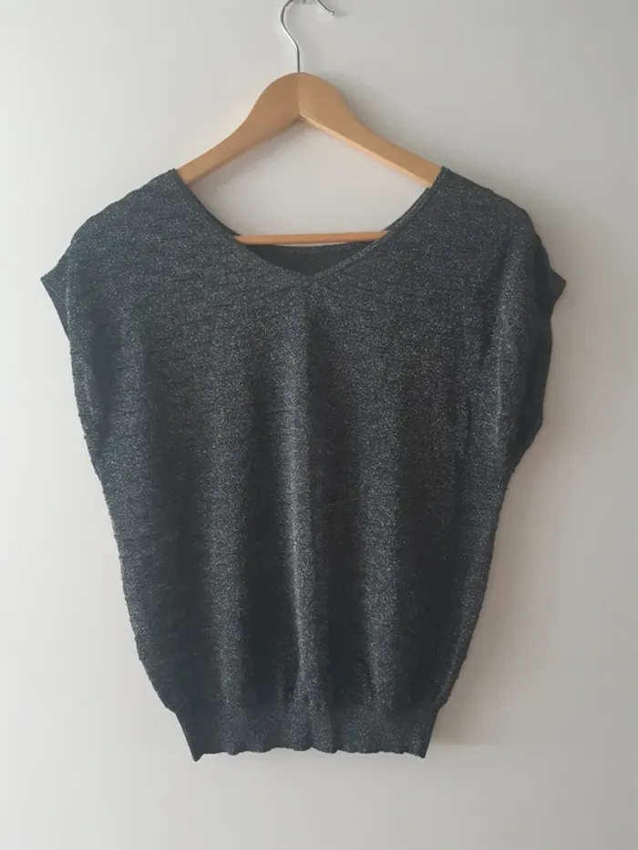 Top brillant Camaïeu anthracite - photo numéro 2