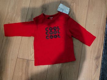 Tee shirt manche longue rouge 12 mois neuf 