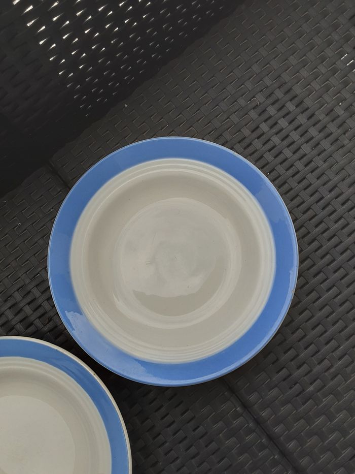 Lot de 2 assiettes creuses vintage de 23 cm en semi porcelaine de st amand - photo numéro 4