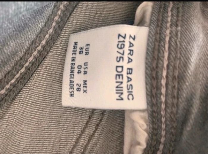 Jeans slim Gris effet usé Zara taille 36 - photo numéro 3