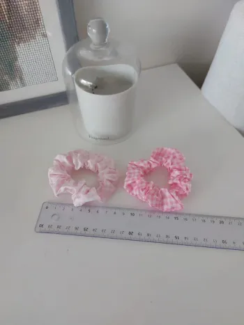 Chouchou rose tissue vichy