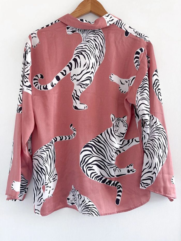 Chemise rose et blanche à motifs H&M - photo numéro 4