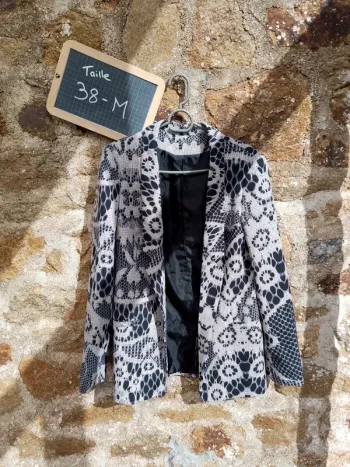 Blazer noir crème