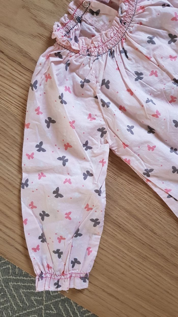 Blouse gemo 18 mois rose motifs papillons - photo numéro 3