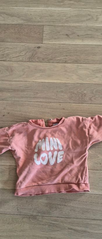 Sweat abricot Mini Love 24M