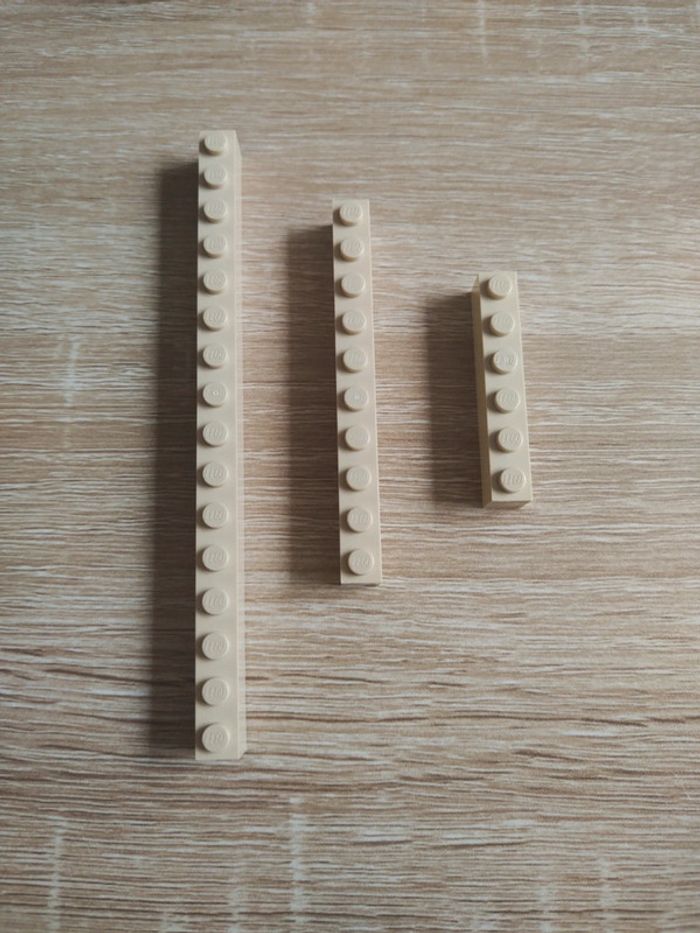 Lego 1x16 1x10 et 1x6 beige neuf - photo numéro 2