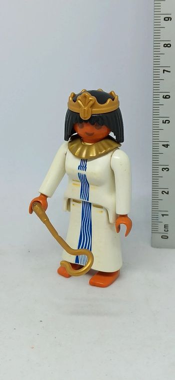 Femme égyptienne reine avec robe blanche et bleue playmobil