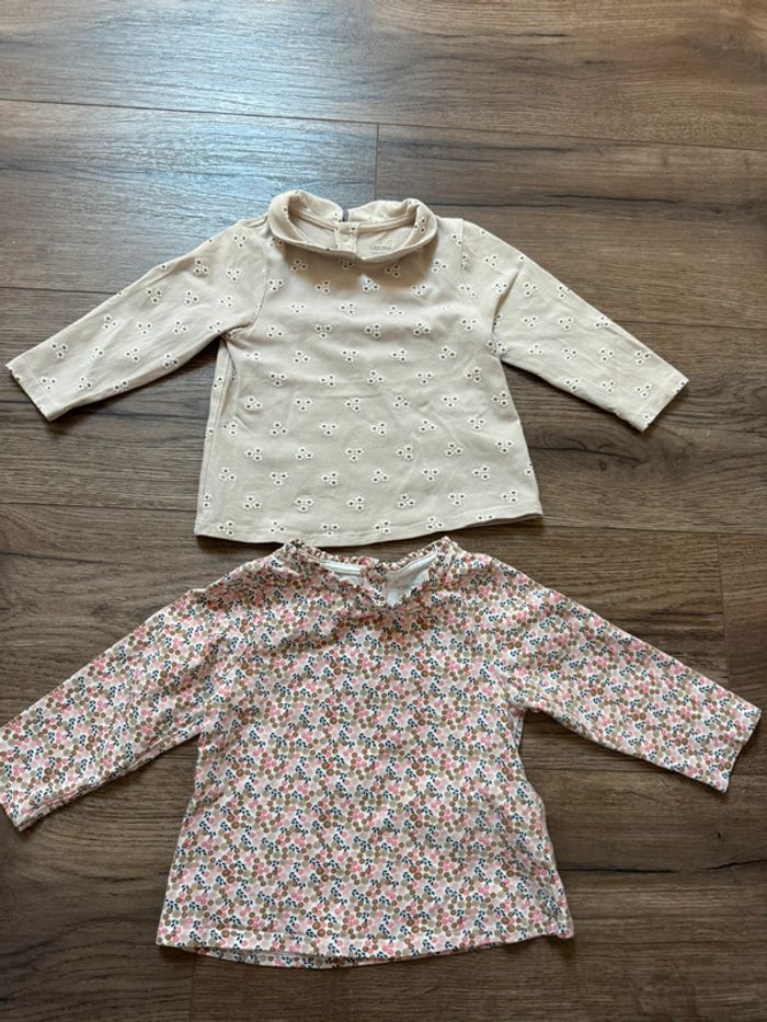 Lot de 2 t-shirt obabibi 12 mois