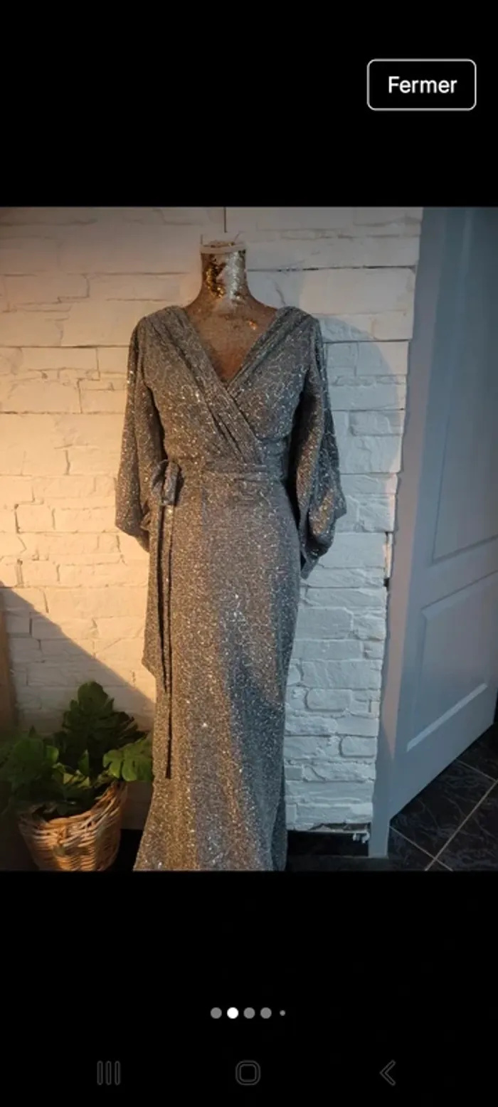 Robe de soirée argentée 38 - photo numéro 4