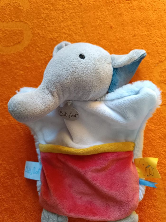 Doudou marionnette éléphant Baby nat - photo numéro 2