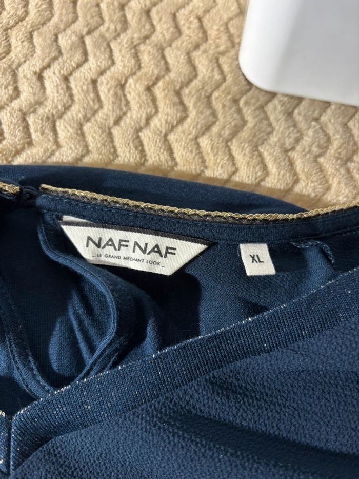 T-shirt femme Naf Naf taille xl bleu marine - photo numéro 3