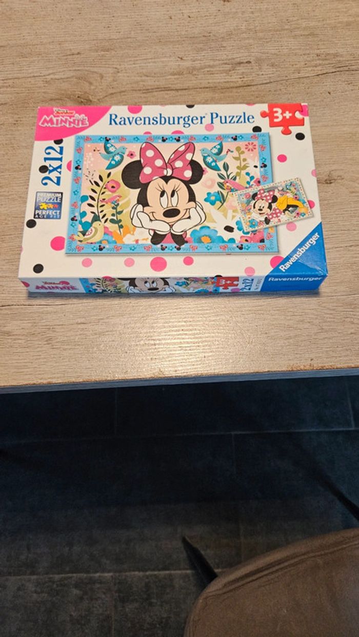 Boite de 2 puzzles Disney Minnie, 12 pièces chacun avec modéle, nickel - photo numéro 2