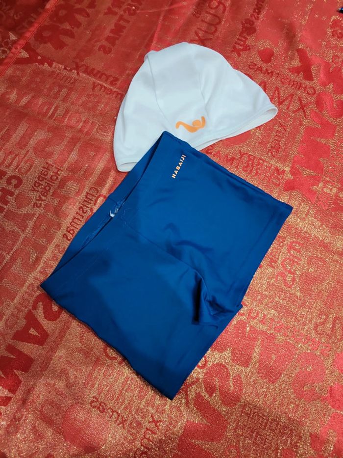 Maillot de bain short 5 / 6 ans Nabaiji + bonnet offert
