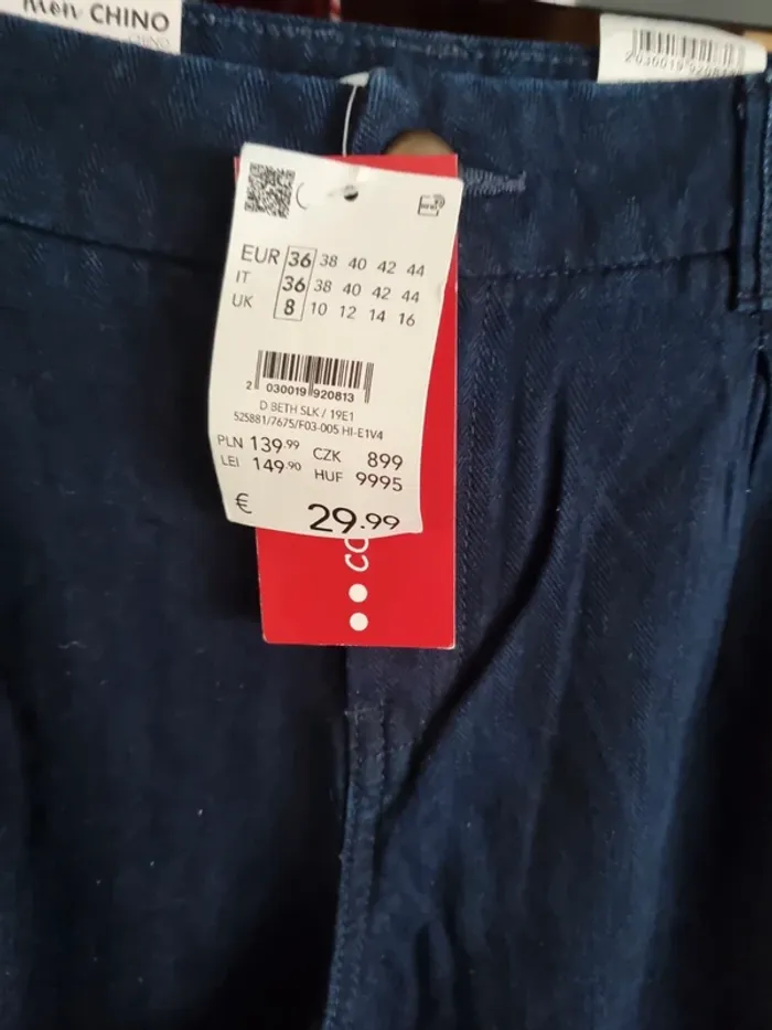 Pantalon camaïeu neuf chino bleu foncé 36 - photo numéro 2