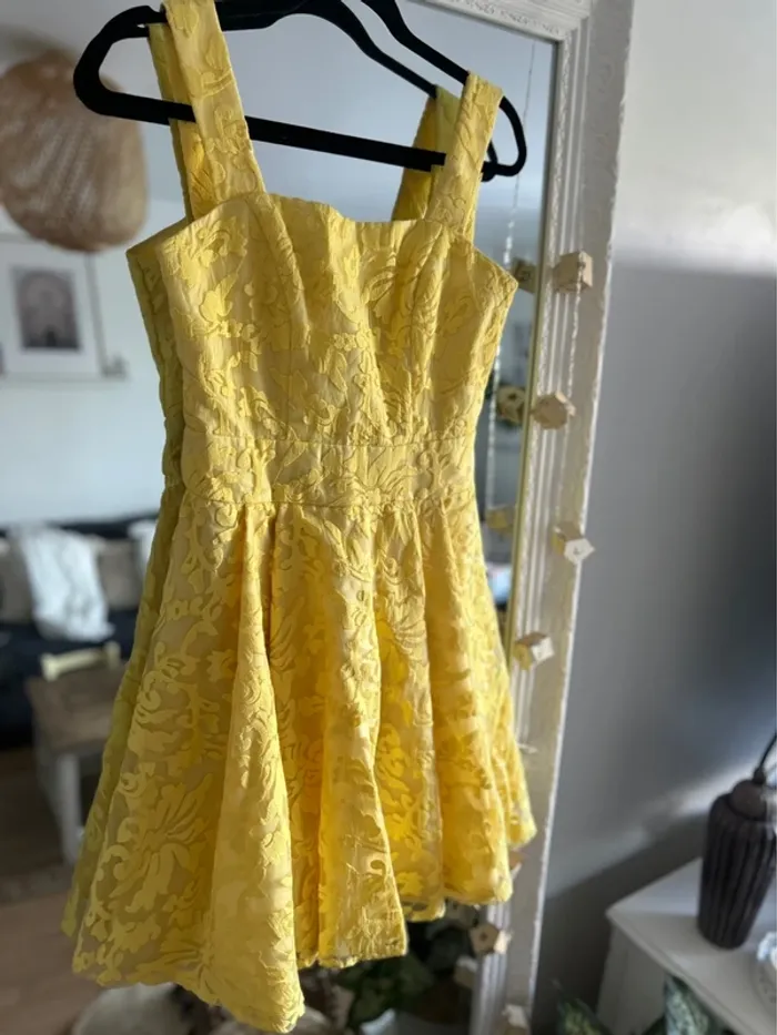 Sublime robe cérémonie style jacquard taille36 comme neuve - photo numéro 2