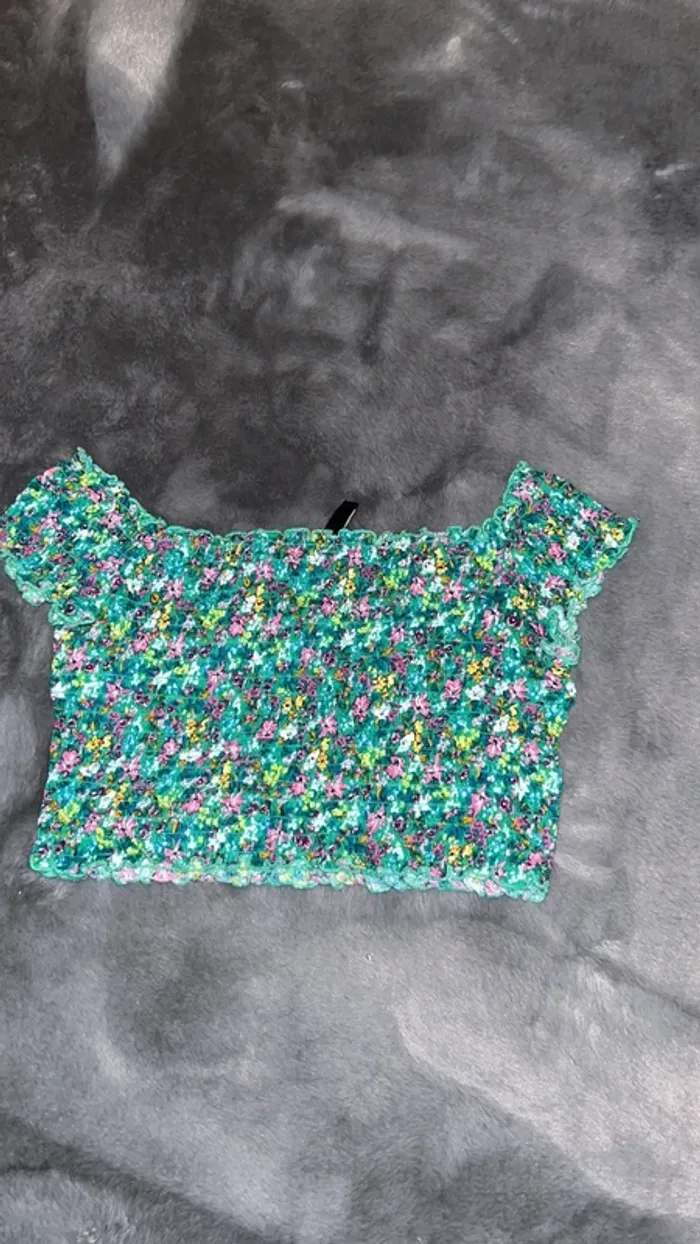 Crop top fleuri