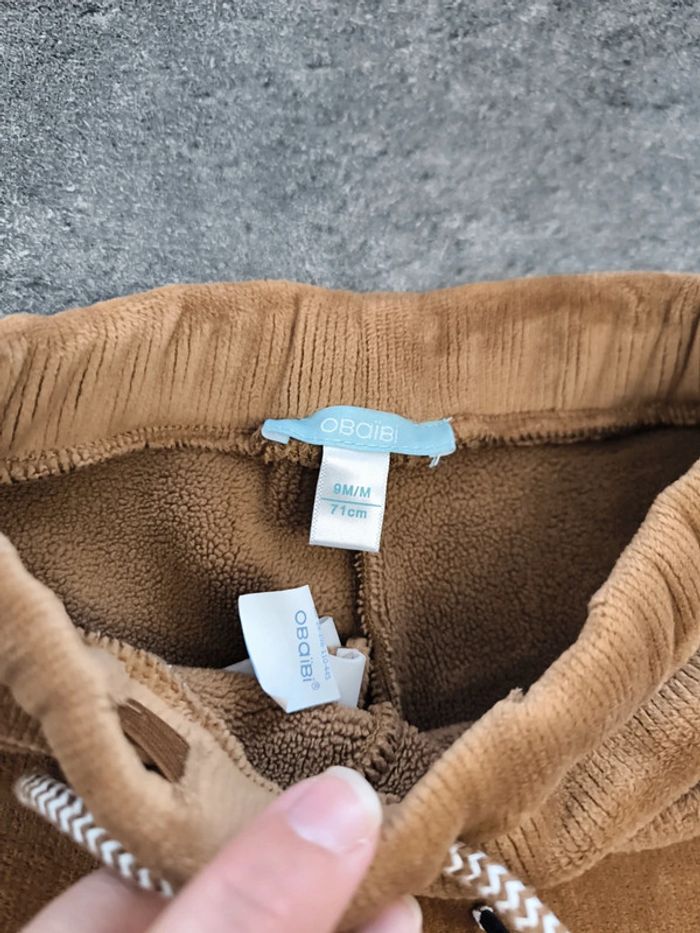 Pantalon legging polaire velours côtelé garçon 9 mois obaibi - photo numéro 6
