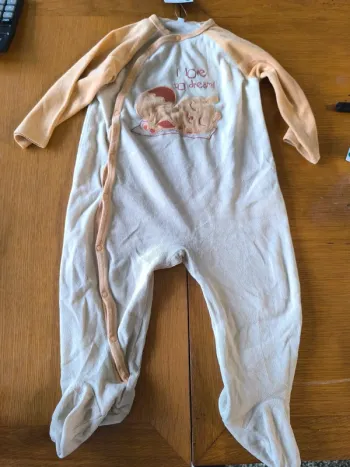 308624 pyjama jaune/orange garçon 8 mois "i love dreams"