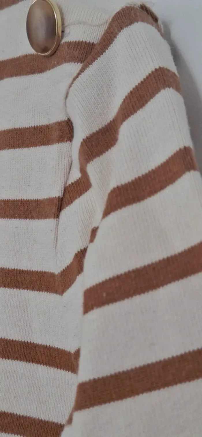 🤎 Marinière Colette Sézane – Beige & camel – Taille 38 – État neuf - photo numéro 6
