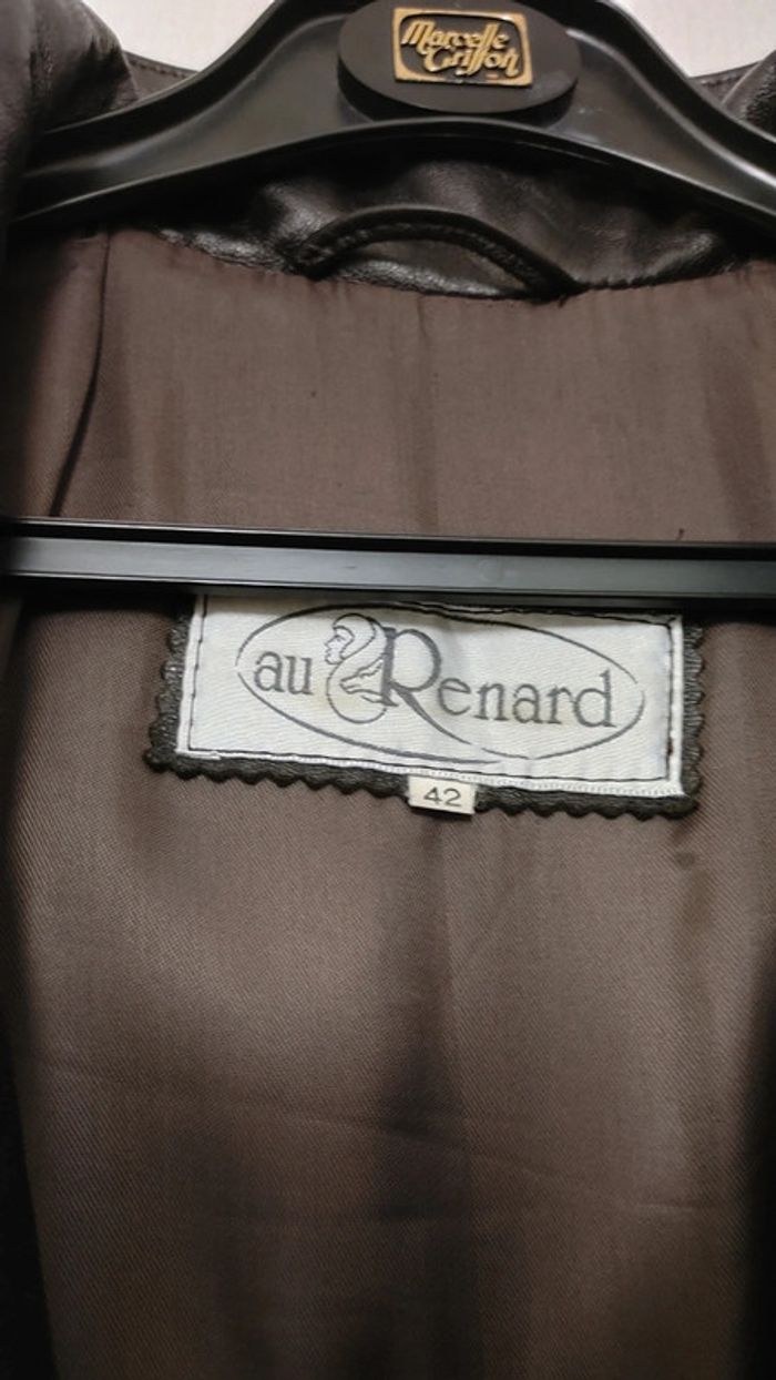 Manteau vintage en cuir Au Renard vintage hiver très chaud - photo numéro 5