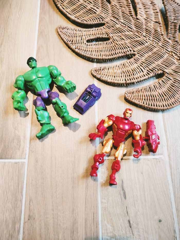 💫Lot de 2 figurines super hero mashers Iron Man et Hulk Avengers Marvel