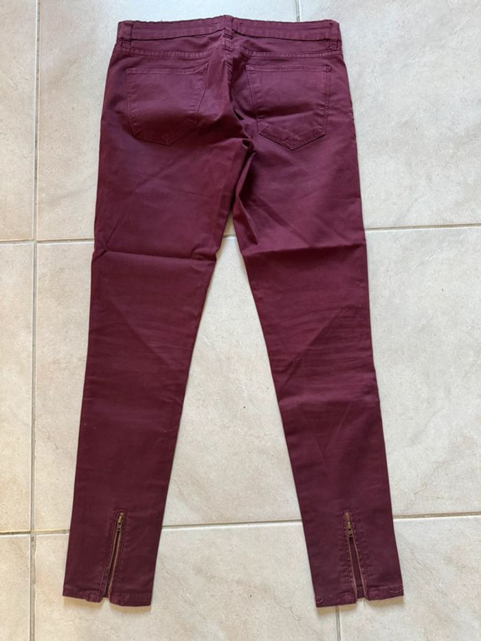 Pantalon bordeaux slim - photo numéro 3