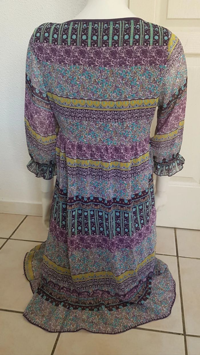 Robe bohème fleurie en voile doublée - photo numéro 8