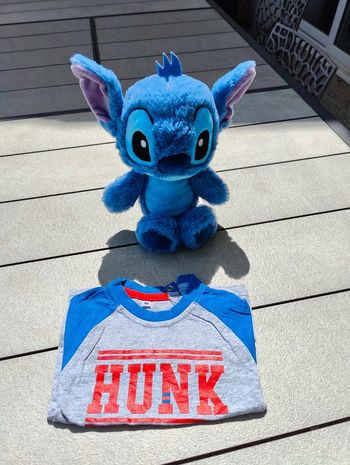 Tee shirt ml bleu et gris garçon 18 mois