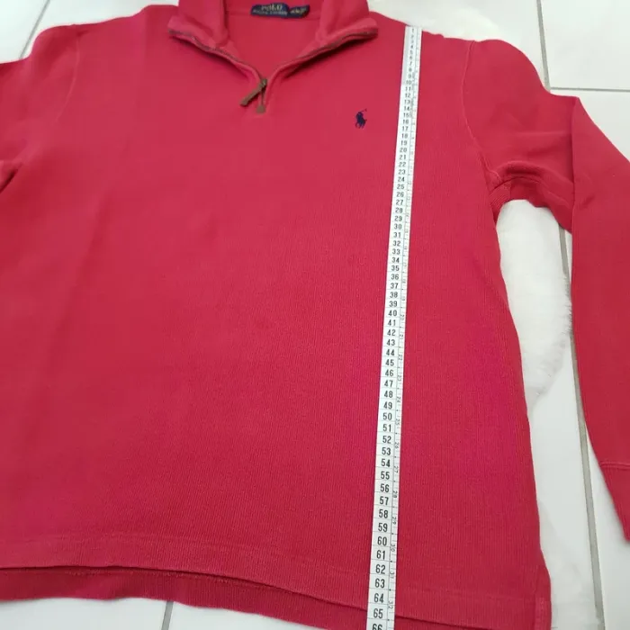 Pull Camionneur half demi zip Ralph Lauren M Rouge - photo numéro 9