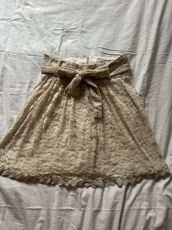 Jupe courte beige doublée en 38 Kookaï
