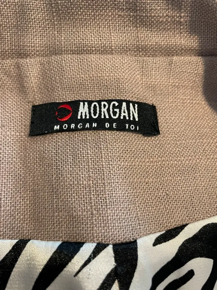 Veste / Blazer Morgan en lin à rayures zèbre - Taille 38 - photo numéro 9