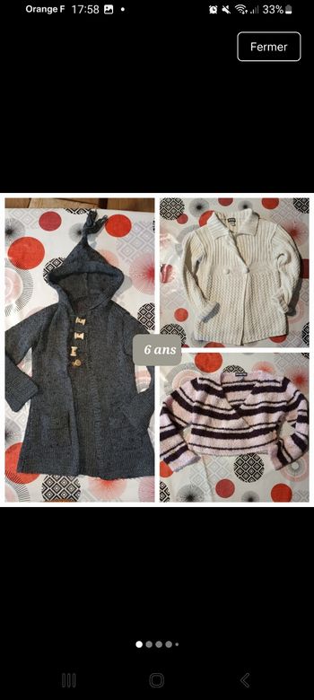 Lot 3 gilets 👧 taille 6 ans