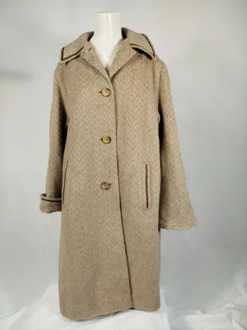 Manteau long beige femme 100% laine coupe élégante - confortable et chic A260
