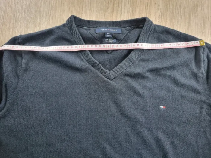 Pull a coll V bleue Cachemire Tommy Hilfiger Homme Taille M - photo numéro 6