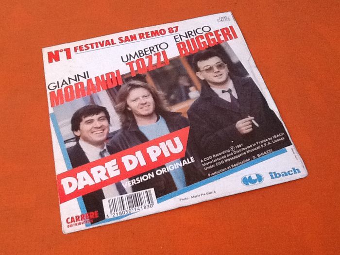 (avec dédicaces) Vinyle 45 tours Gianni Morandi, Umberto Tozzi, Enrico Ruggeri Dare di piu - photo numéro 6